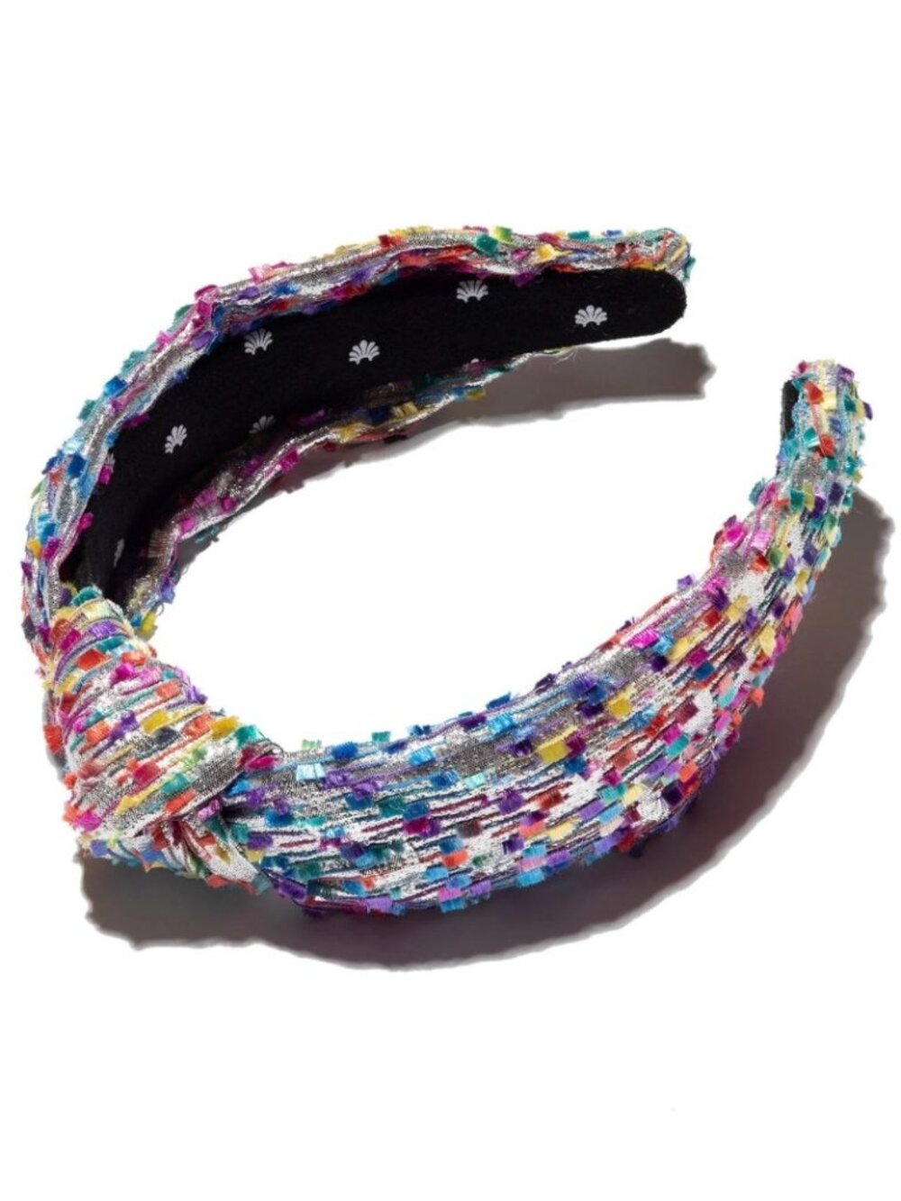 🌈 NEW Lele Sadoughi Shimmer Confetti Metallic Silver Knotted Headband 🌈